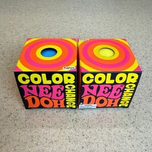 NEW NeeDoh Color Change Set of 2 Yellow & Blue Schylling Sealed Authentic